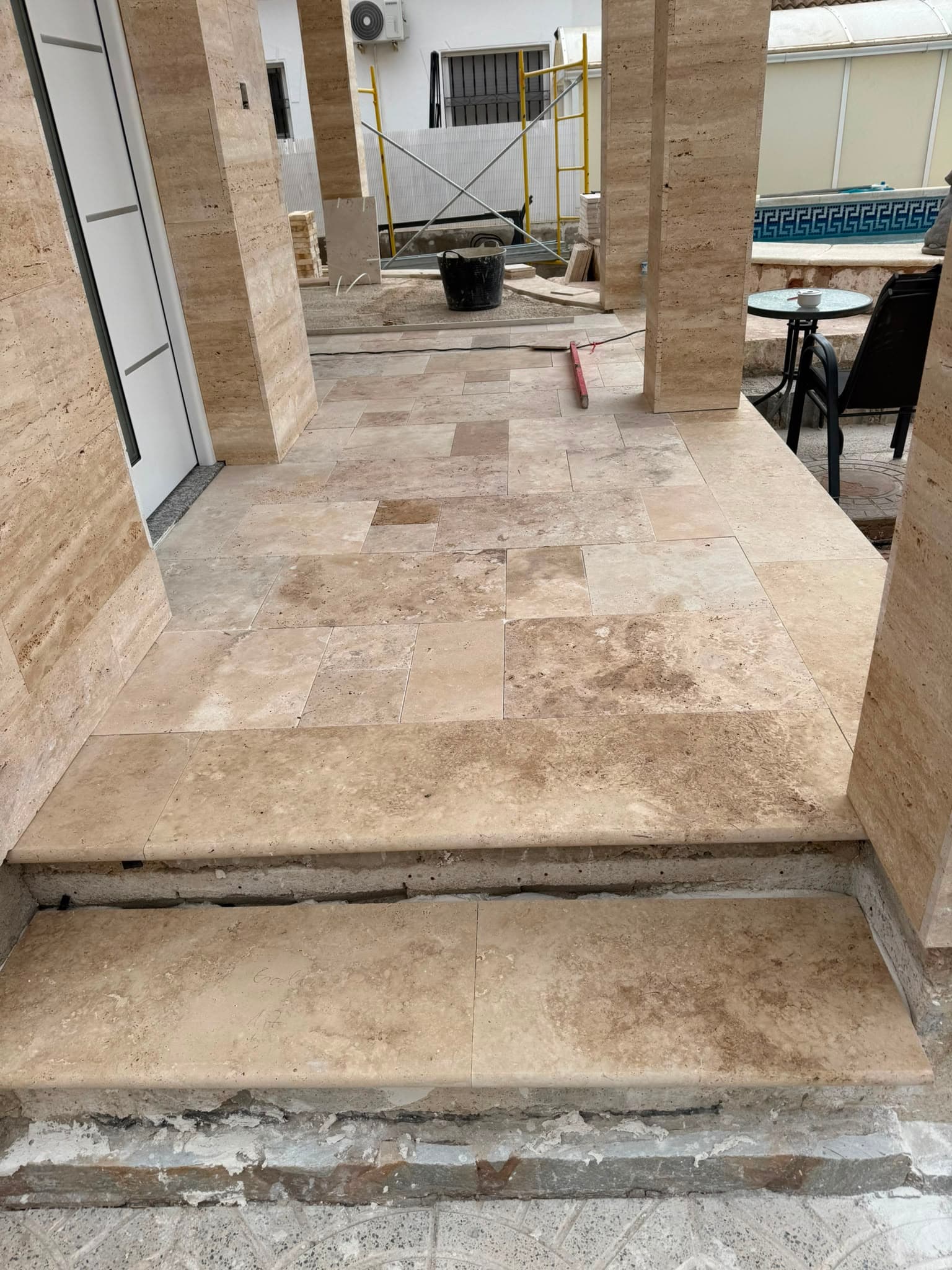 Evolución de la obra de travertino en Los Narejos, fotografía 2